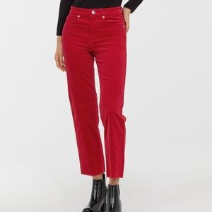 H&M red corduroy pants NWT